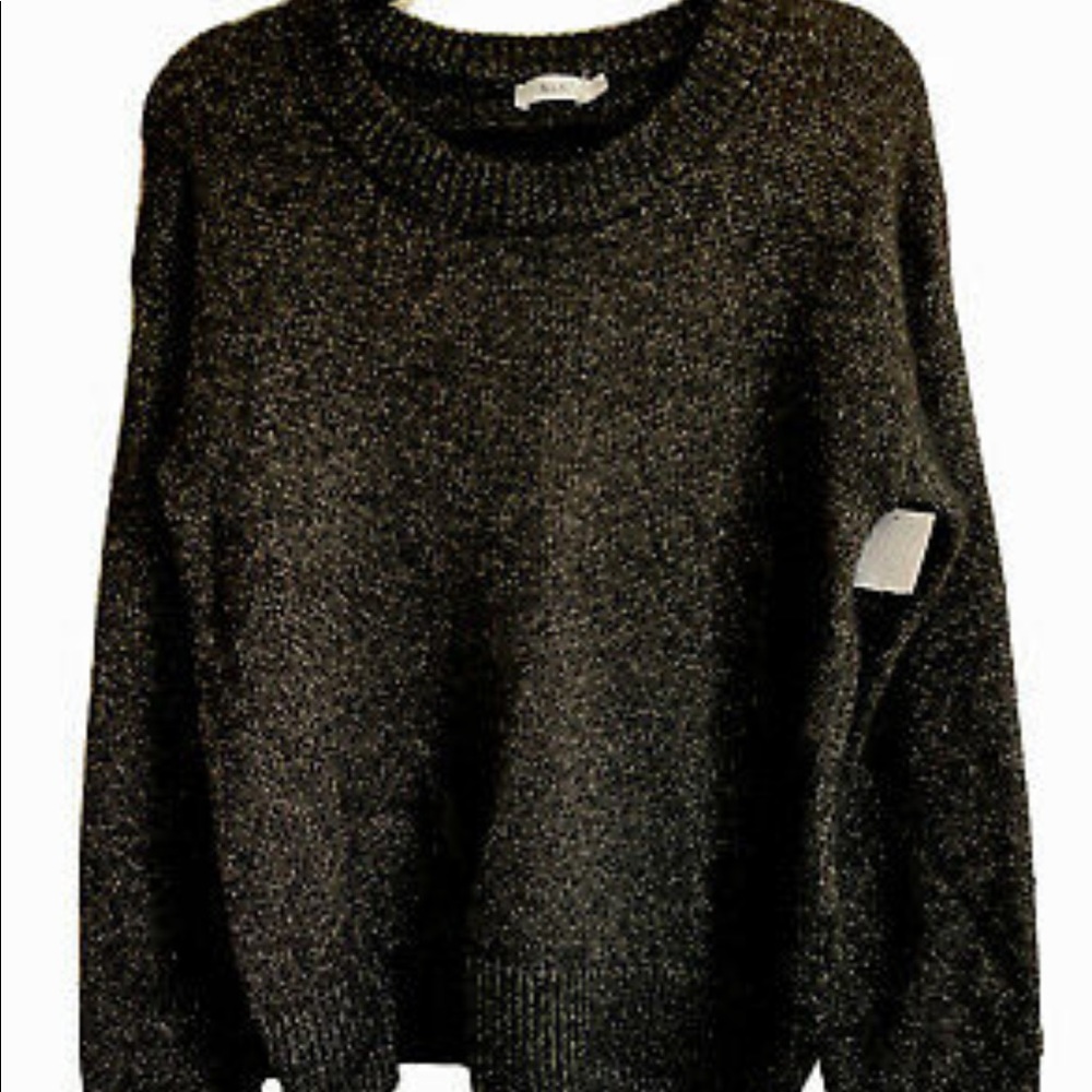 A.L.C Bowen Metallic Flyaway Back Sweater Gold and Black Merino Wool NWOT